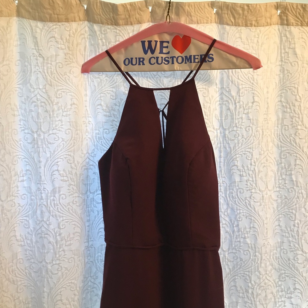 Burgundy Bridesmaid Formal Dress